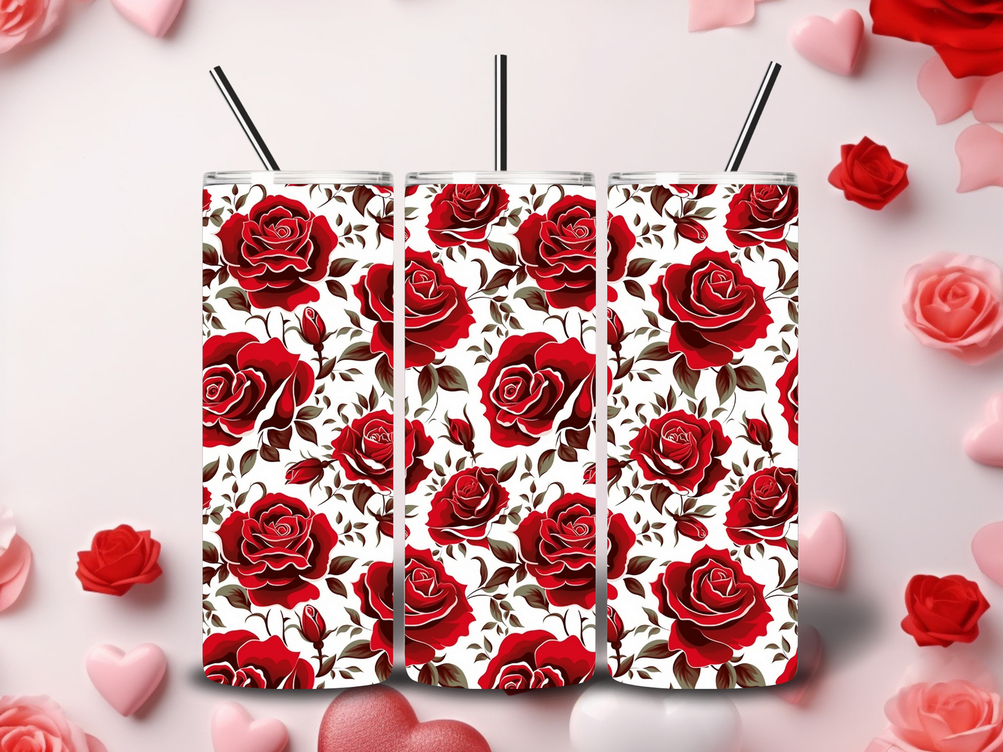 Red Roses Valentine Tumblers