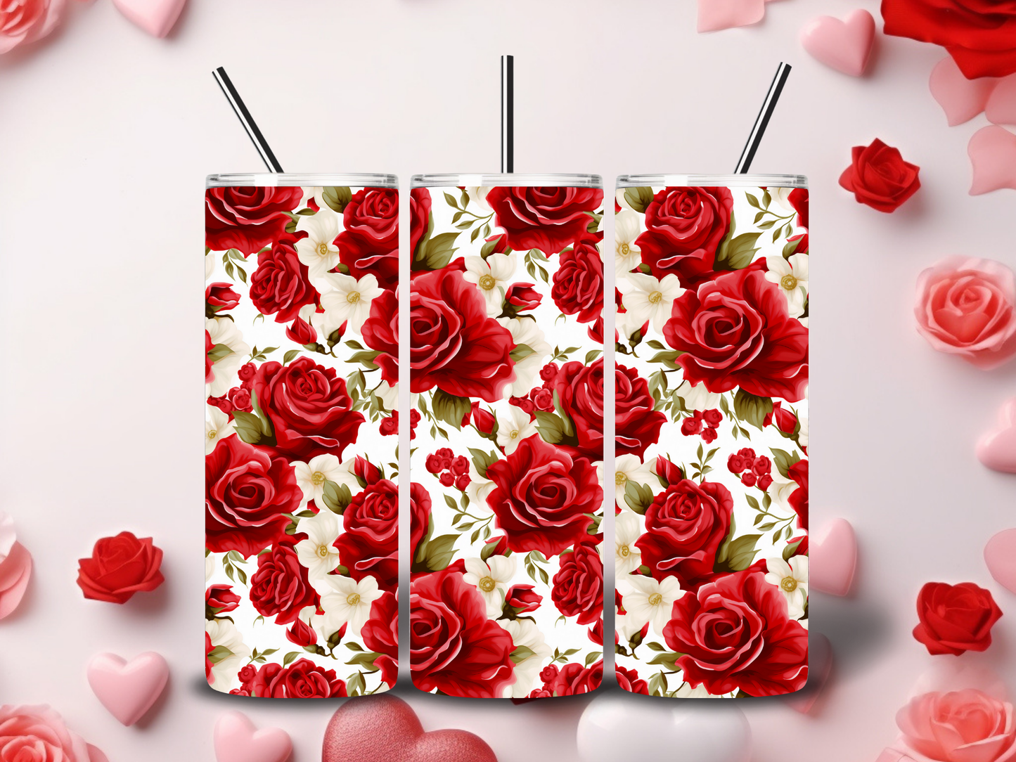 Red Roses Valentine Tumblers