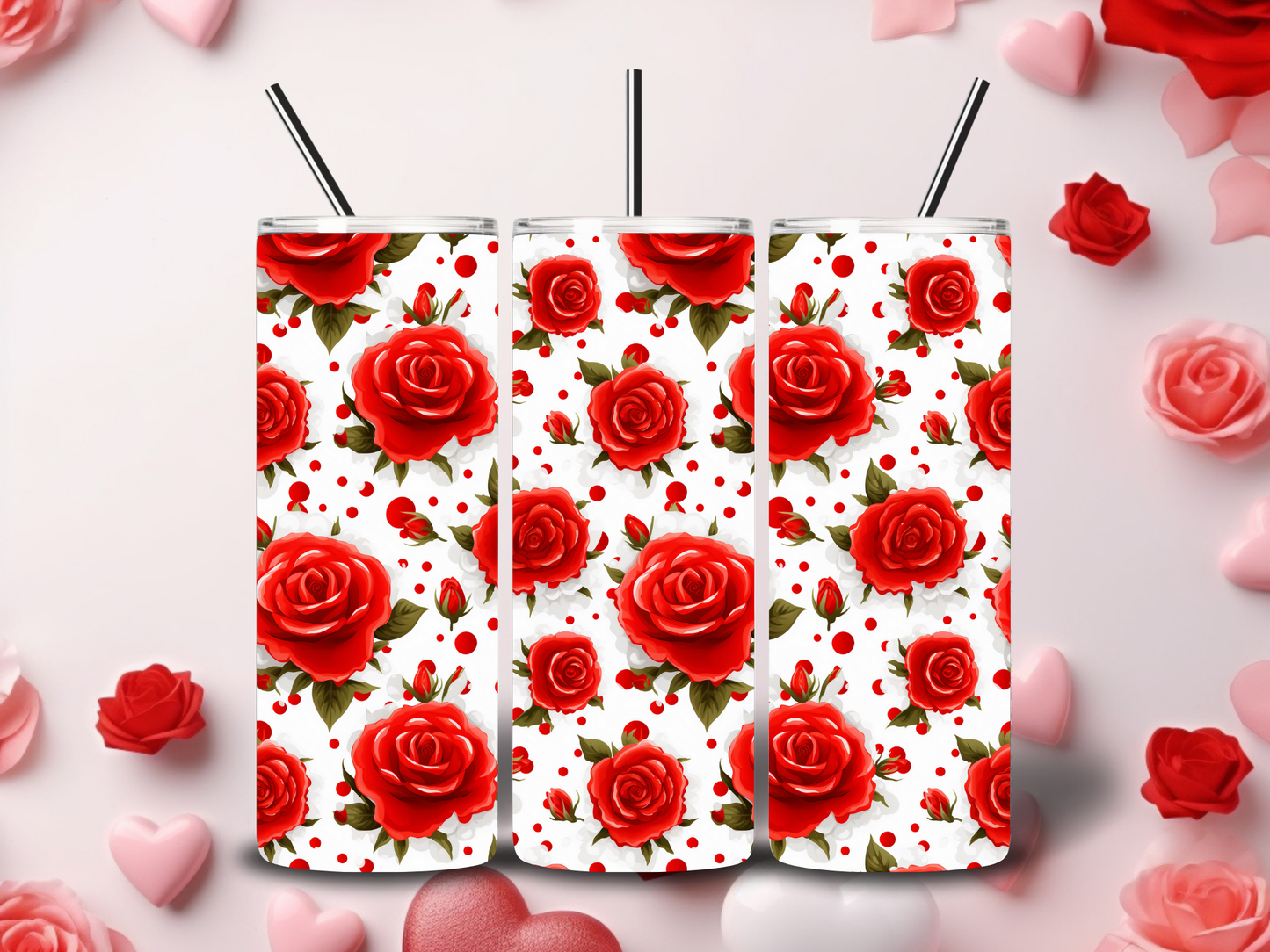 Red Roses Valentine Tumblers