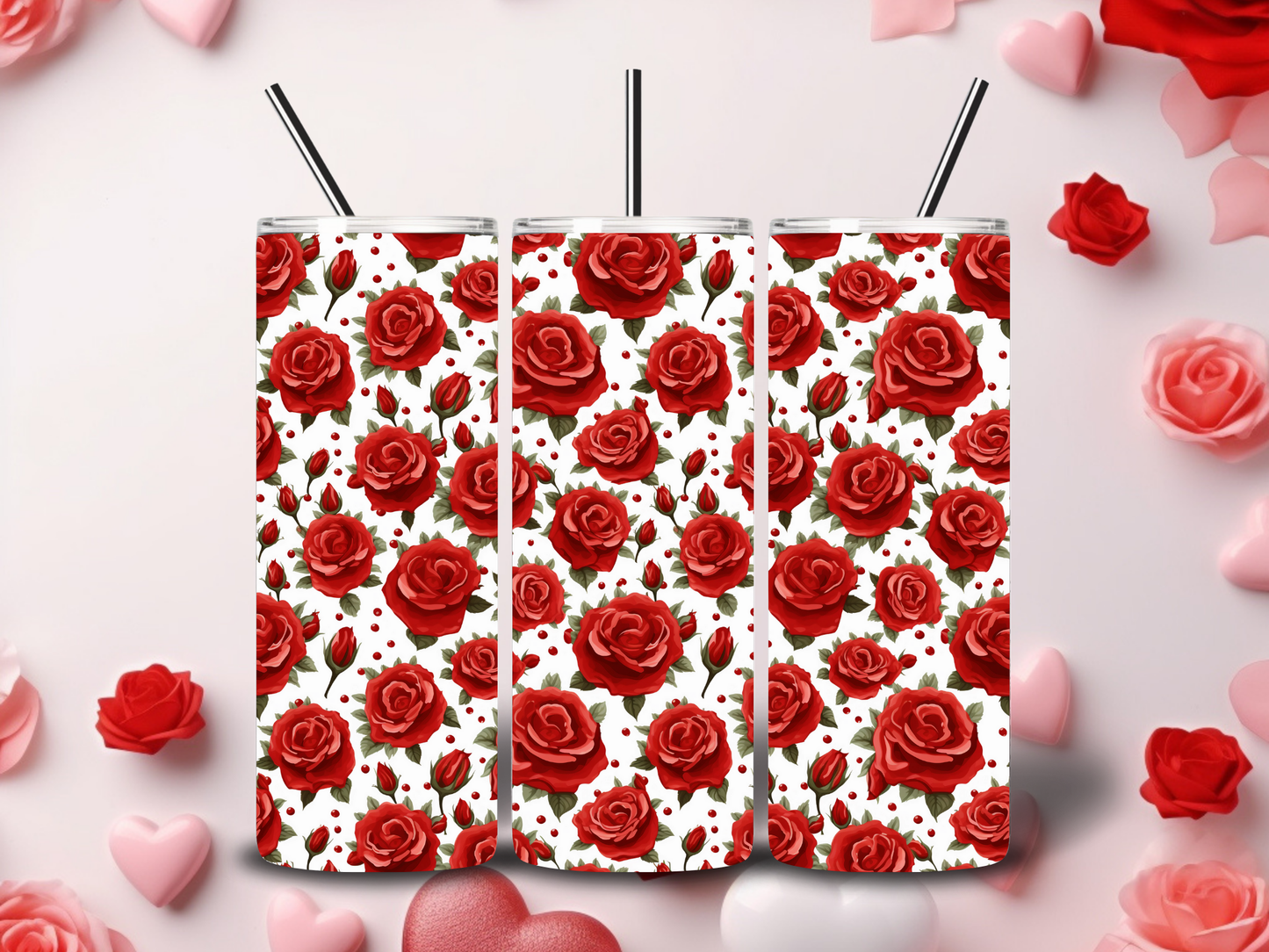 Red Roses Valentine Tumblers