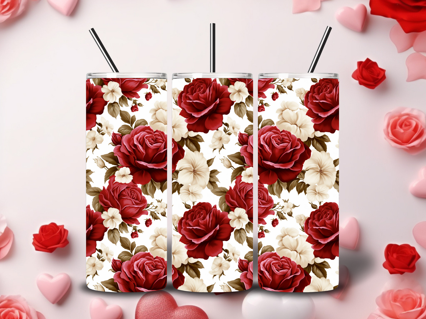 Red Roses Valentine Tumblers