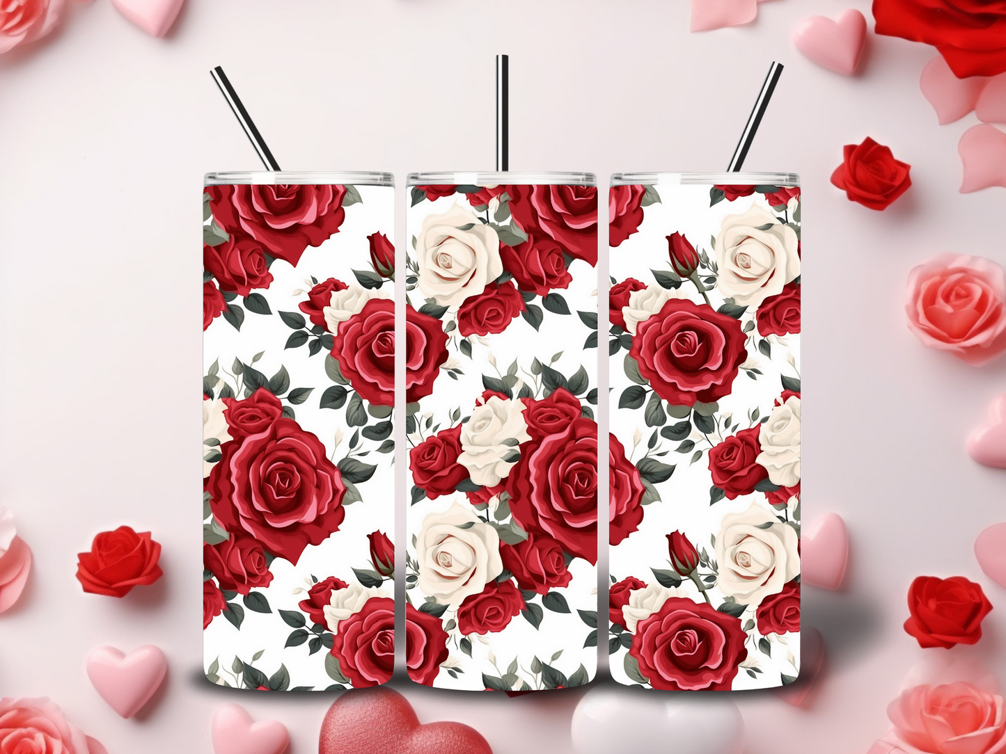 Red Roses Valentine Tumblers