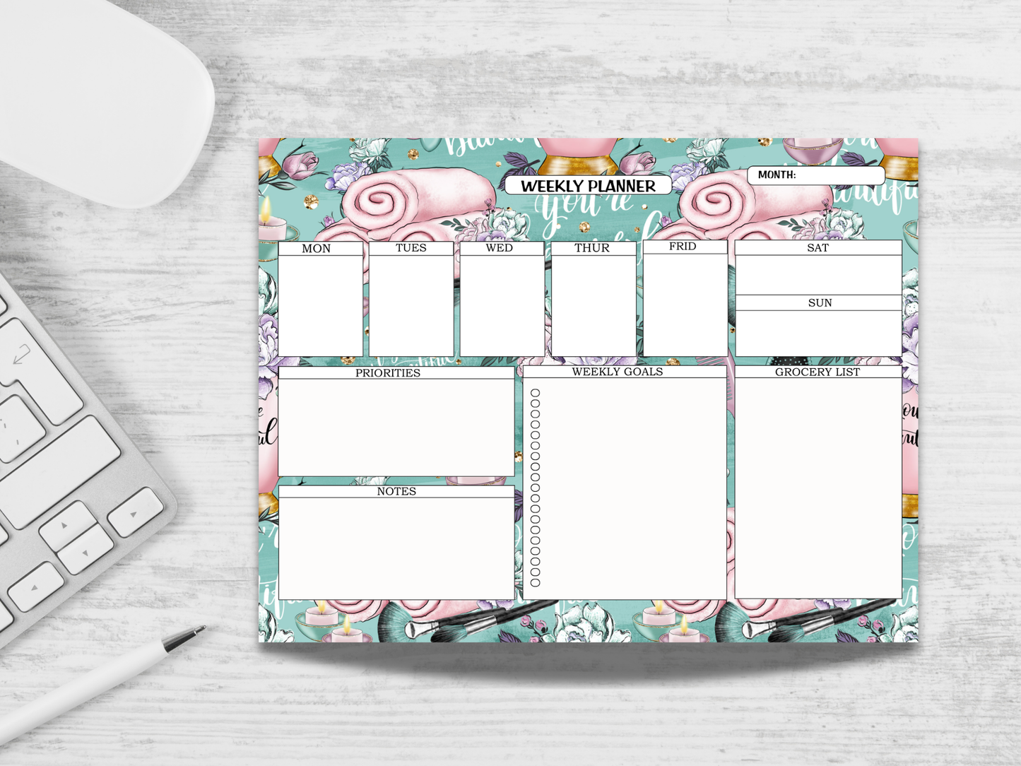 Beauty Spa Weekly Planner Notepad