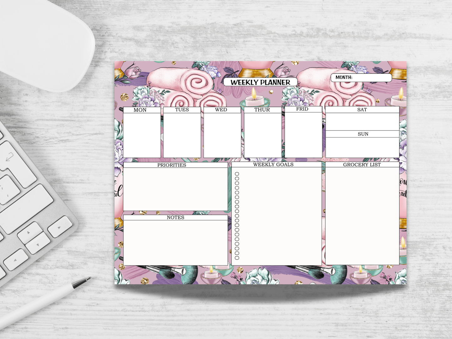 Beauty Spa Weekly Planner Notepad