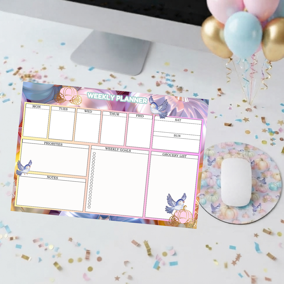 Whimsical Pumpkin Weekly Planner Notepad