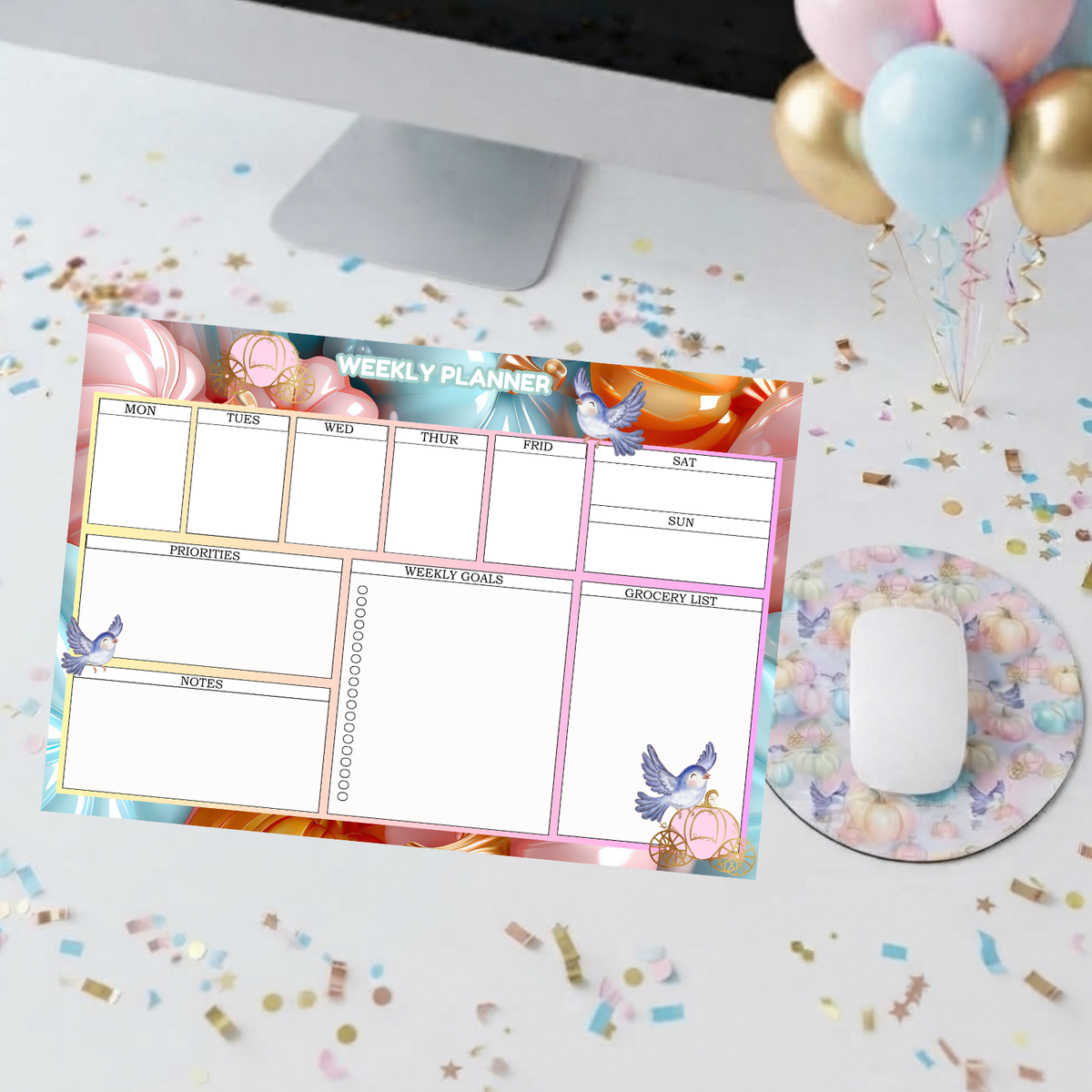 Whimsical Pumpkin Weekly Planner Notepad