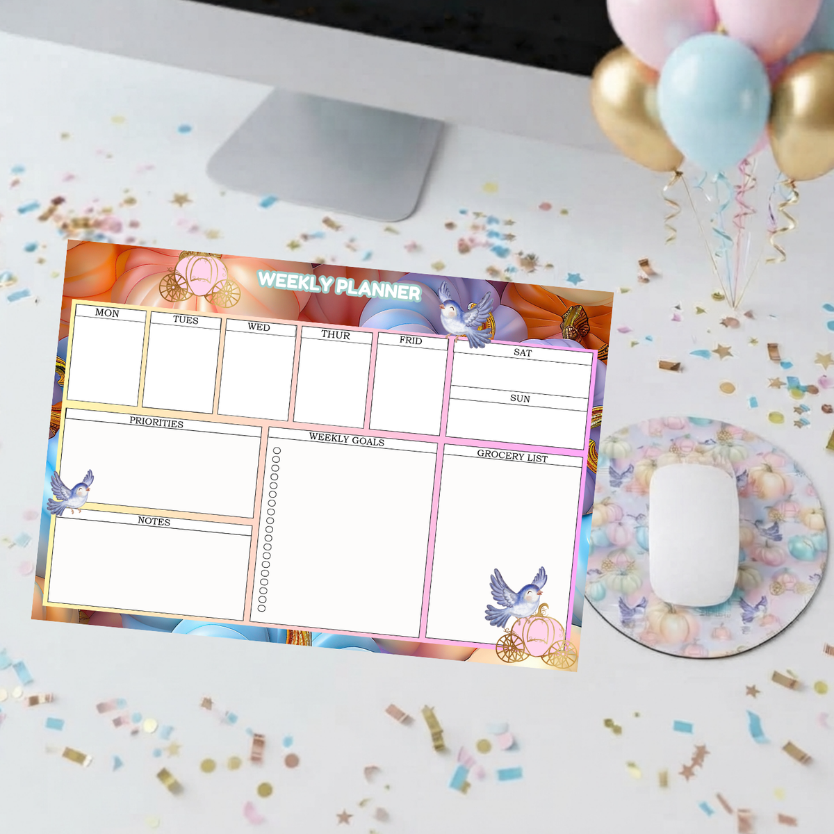 Whimsical Pumpkin Weekly Planner Notepad