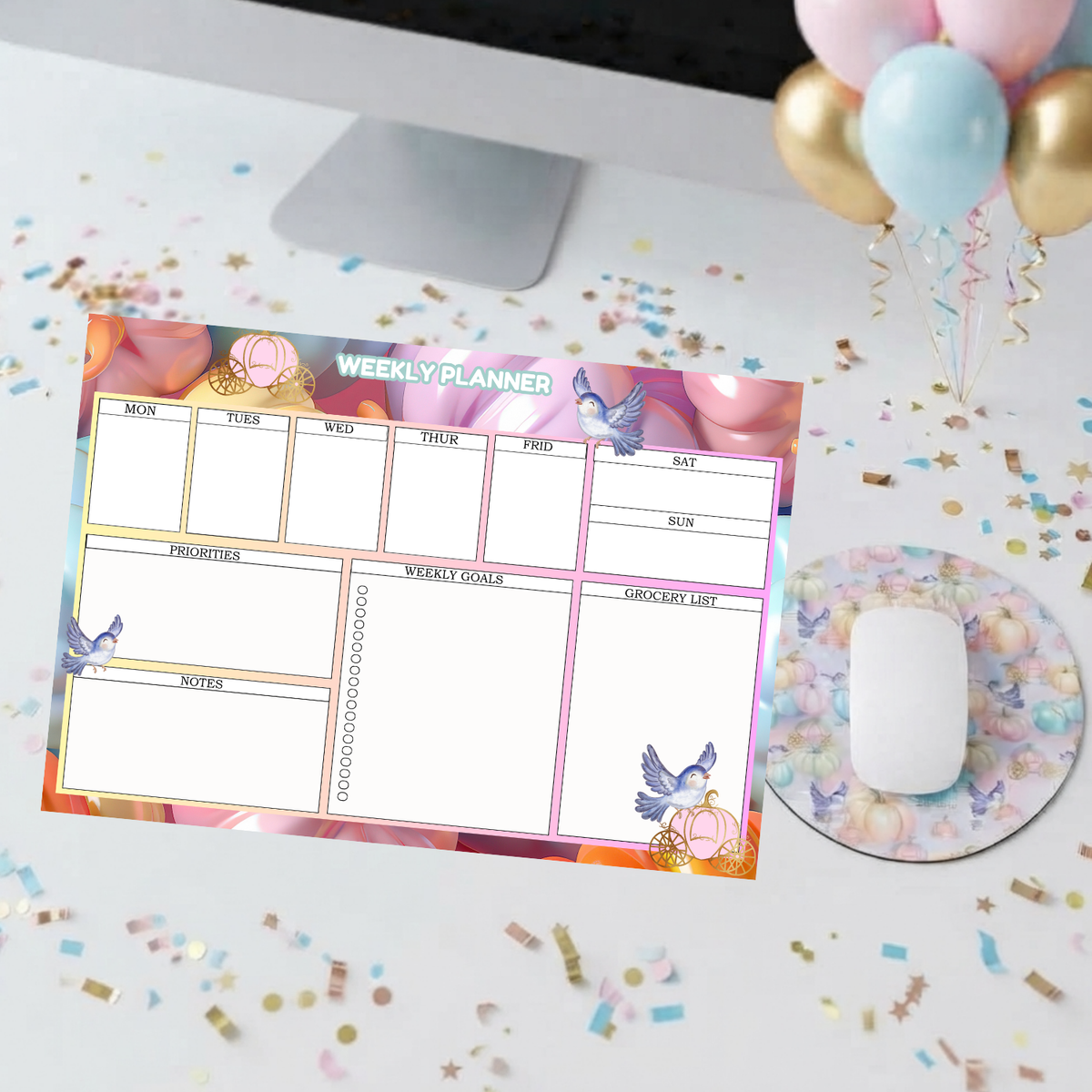 Whimsical Pumpkin Weekly Planner Notepad