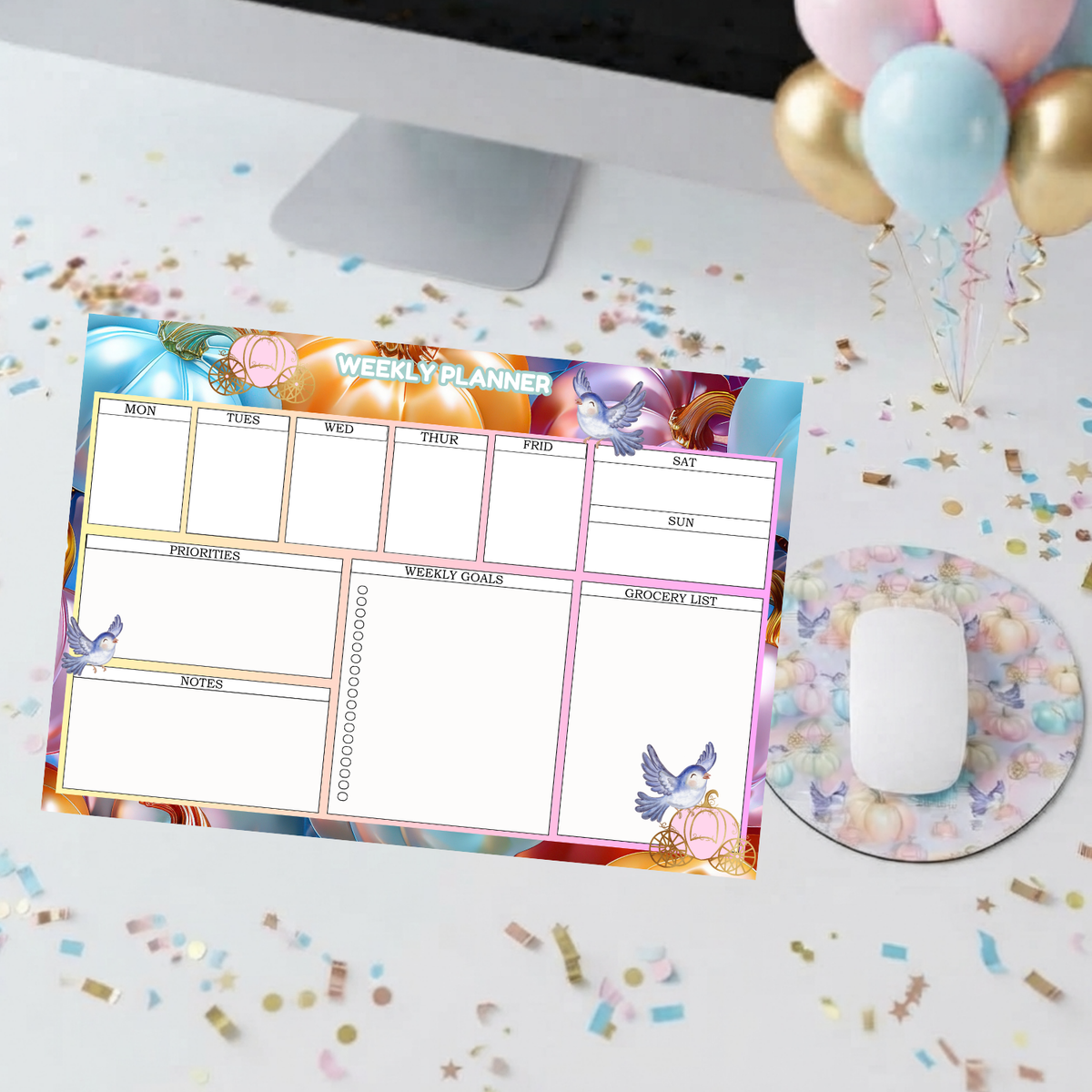 Whimsical Pumpkin Weekly Planner Notepad