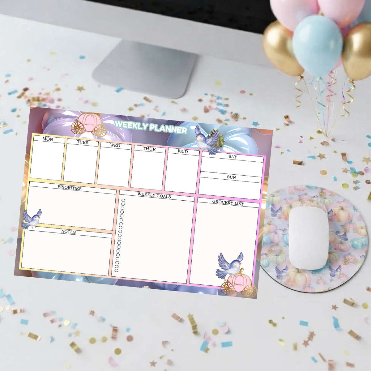 Whimsical Pumpkin Weekly Planner Notepad